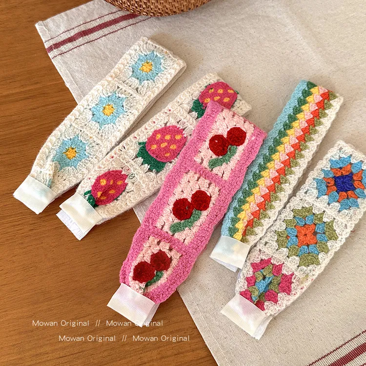 甜美碎花针织刘海贴发箍碎发魔术贴头贴发带女洗脸头箍不伤发头饰