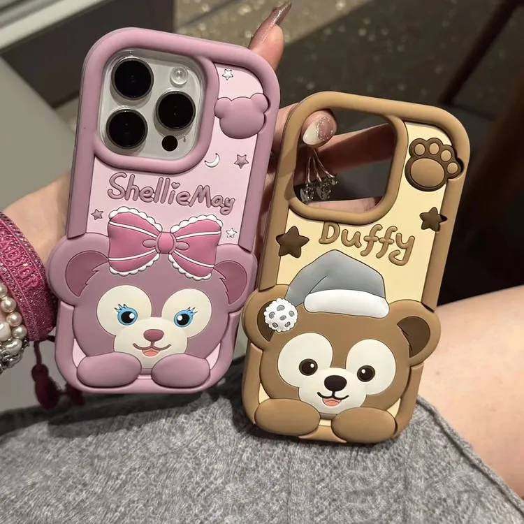 立体卡通达菲雪莉玫小熊硅胶适用iPhone16promax手机壳可爱少女心
