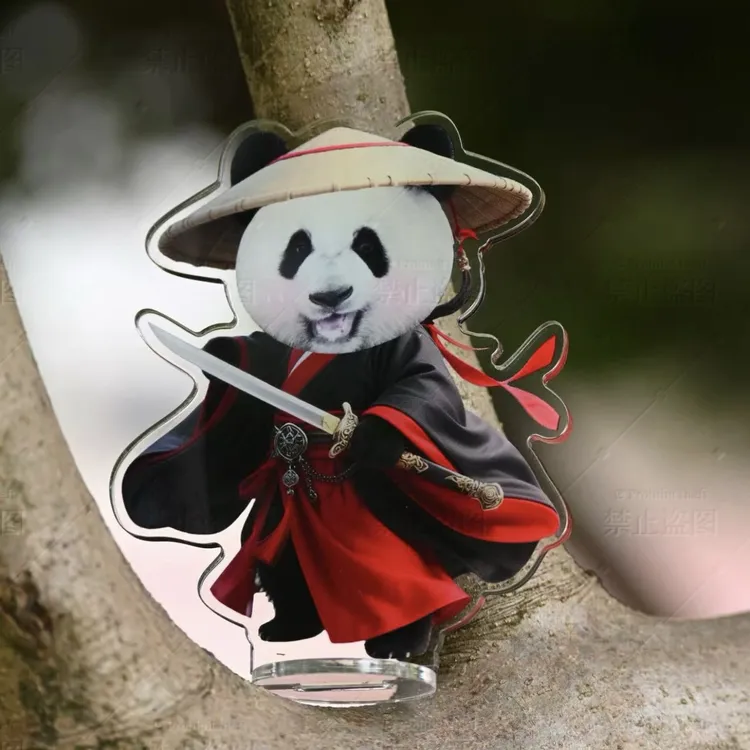 大熊猫奇三妹侠客亚克力单插立牌