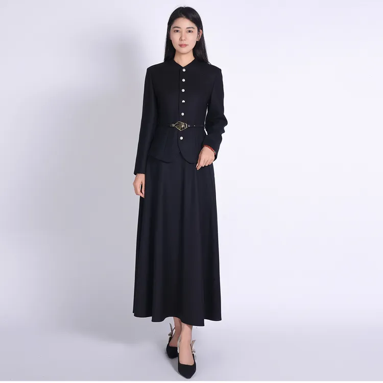 100%羊毛浒城古娘中式秋季新款女墨瑶套装HCSS050662+HCSS050663