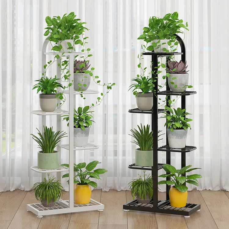 客厅花架子落地式室内家用阳台双色多层铁艺绿萝植物摆放花盆架