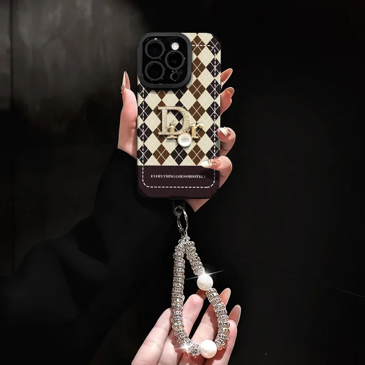 适用于苹果16华为/oppo/vivo复古棋盘格手机壳个性流行创意硅胶新