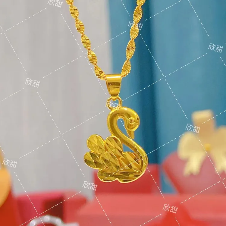 铜合金项链 早春小天鹅女神节礼物女士项链经典中国风毛衣链 0210