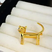 米梵缇 铜合金胸针 可爱猫咪胸针精致高档胸花小众设计感百搭别针