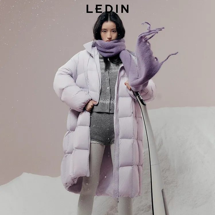 【火山岩-长款】乐町保暖面包羽绒服女装2025冬季新款泡芙连帽外套