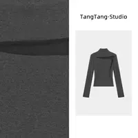 【TangTang·Studio】秋冬拼接高级气质显瘦女装打底上衣-2510526