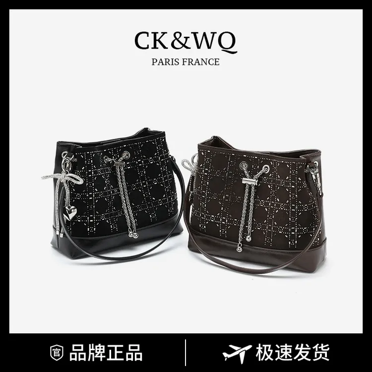 CK&WQ包包女款爆款2025新款 时尚百搭复古小众轻奢单肩斜挎包