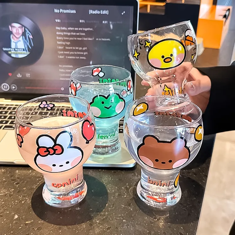 奇怡水杯啤酒杯2025新款玻璃杯可爱家用学生高颜值情侣果汁牛奶杯