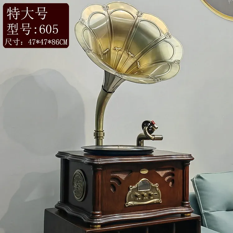 ODN/欧蒂诺特大号蓝牙台式留声机家居摆件黑胶唱片机中式大喇叭