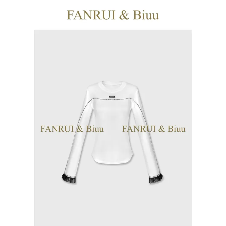 FANRUI/泛芮「山岚釉色」加绒字母褶位百搭时髦洋气内搭打底B19388