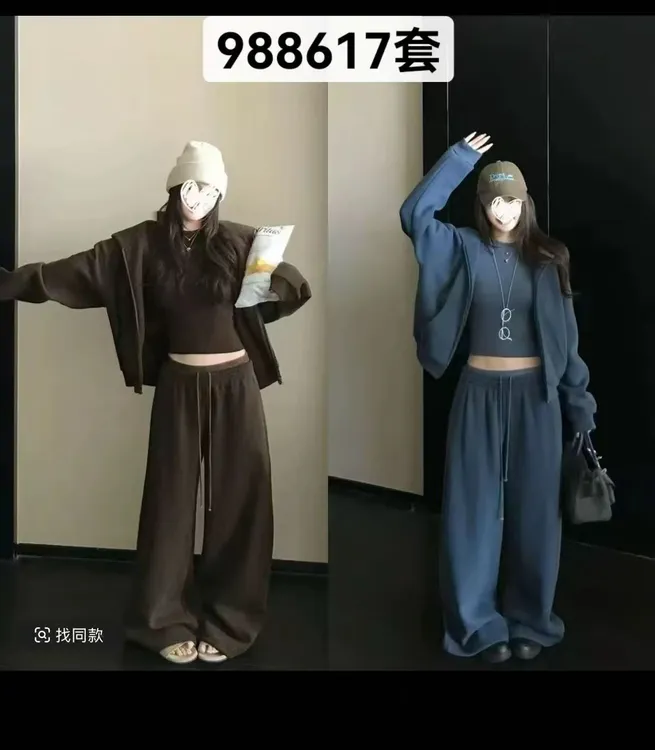 2025年秋冬季新款休闲时尚外套打底长裤三件套988617