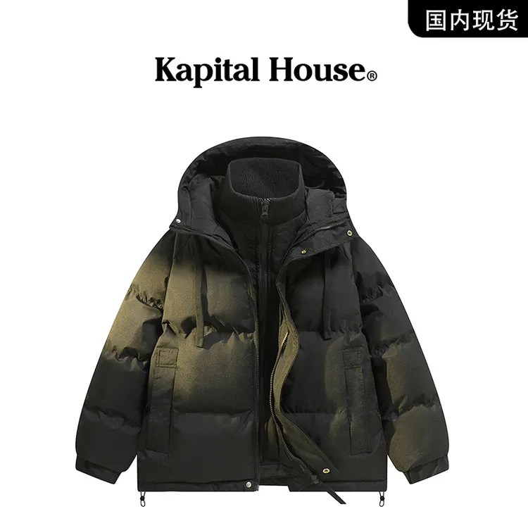 【品牌现货撤柜】Kapital House 秋冬季新款加厚假两件连帽棉衣外套