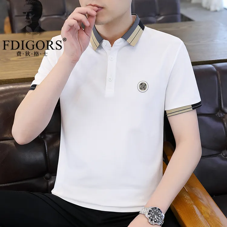 短袖polo衫男士夏季2025新款休闲潮牌冰感半袖t