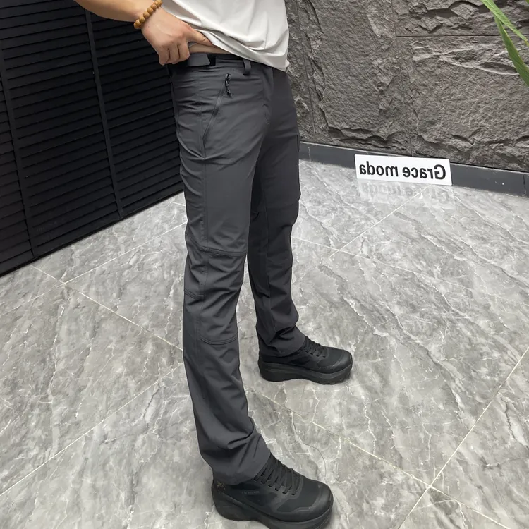 秋冬季防风软壳裤男透气拉链直筒型休闲裤长裤 修身运动户外男裤L