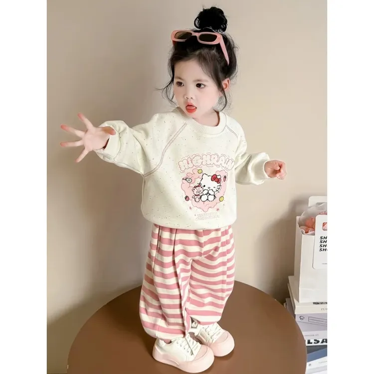 女童卫衣套装春秋季2025新款洋气儿童秋装时髦小女孩宝宝早秋穿搭