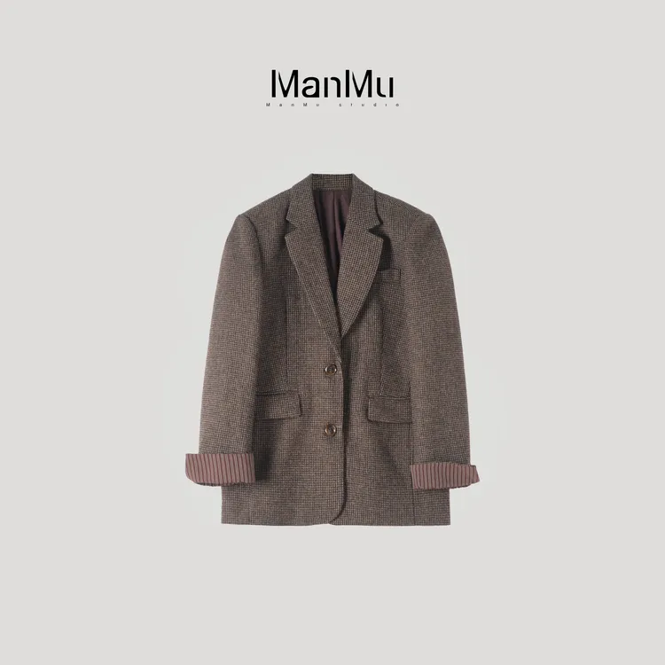 满目ManMu 【张琪专属】高级定制秋冬时尚百搭澳毛混纺西装350618