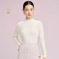 【晨粉专享价】山羊绒奢雅显瘦女式针织衫春款镂空设计感针织衫