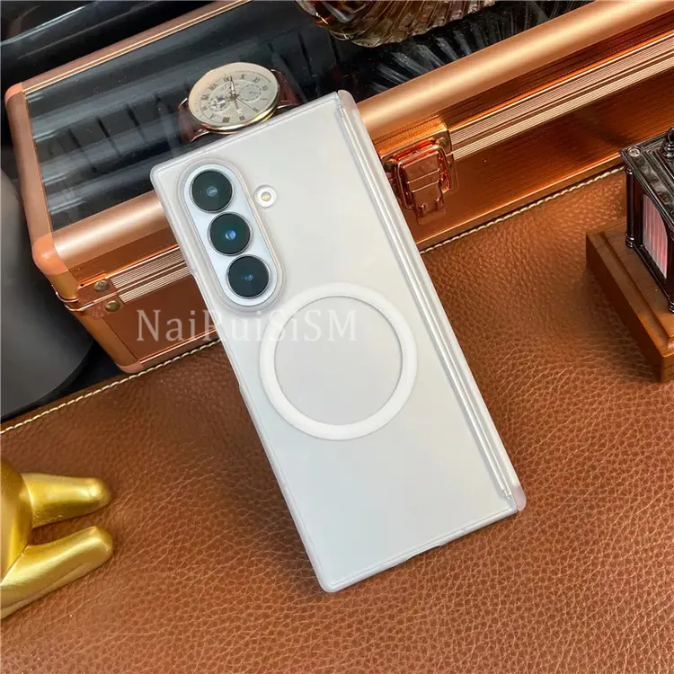 适用三星w26磁吸手机壳磨砂肤感双中轴w25轻薄高级感防指纹w24/23