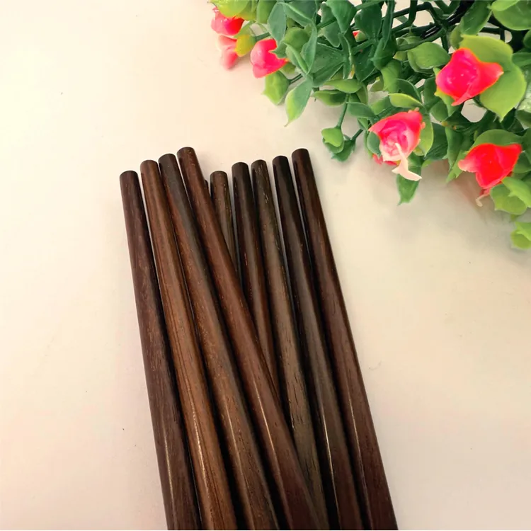 大红酸枝高抛精磨筷子交趾黄檀沉水级无漆无蜡家用酒店筷子10双