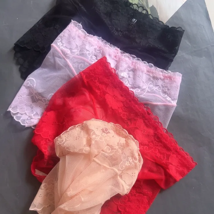 新款男士蕾丝网纱三角短裤个性舒适透气