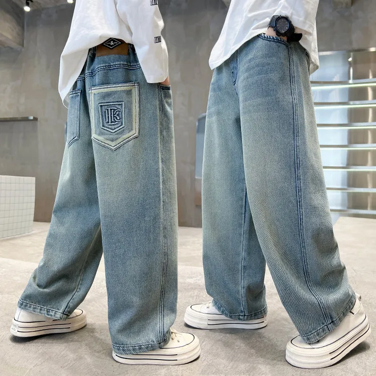 男童春季直筒牛仔裤2025新款中大童春秋款儿童修身洋气长裤时髦潮