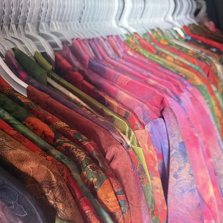 真丝香云纱红云纱桑蚕丝高档面料断码孤品容超妈妈装