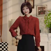 S021秋季时尚翻领单排扣洋气小衫AT