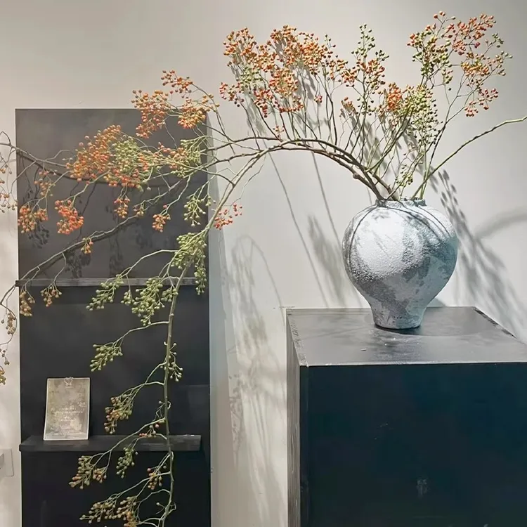 山归来鲜切枝条蔷薇果水培植物插花水养可干花高级感南蛇藤侘寂风