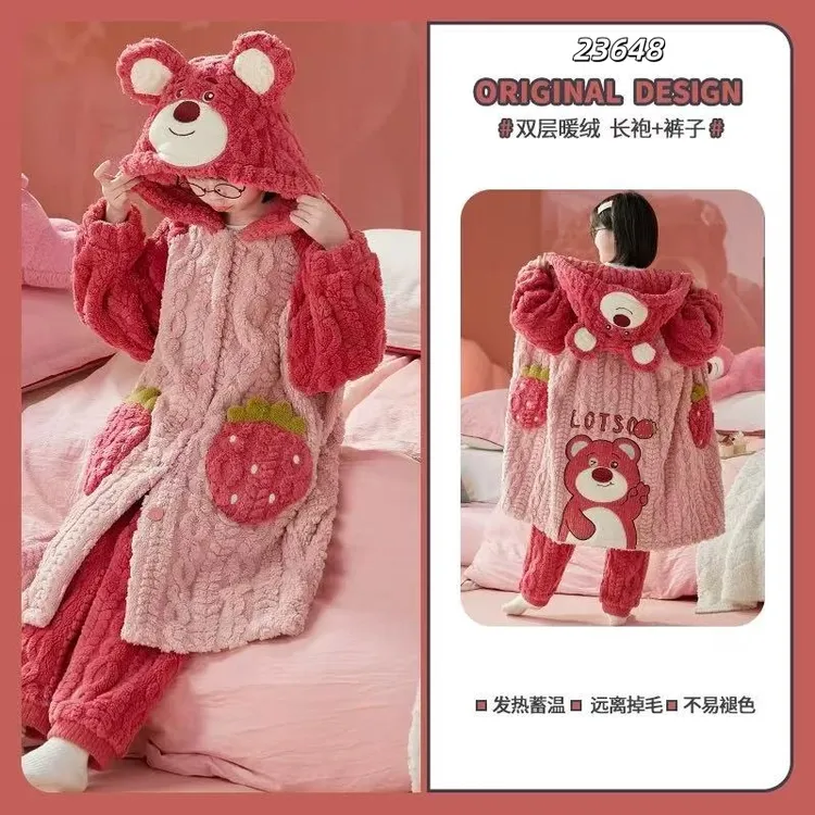 250-299 女童睡衣秋冬季珊瑚绒加厚女童法兰绒2025新款家居服