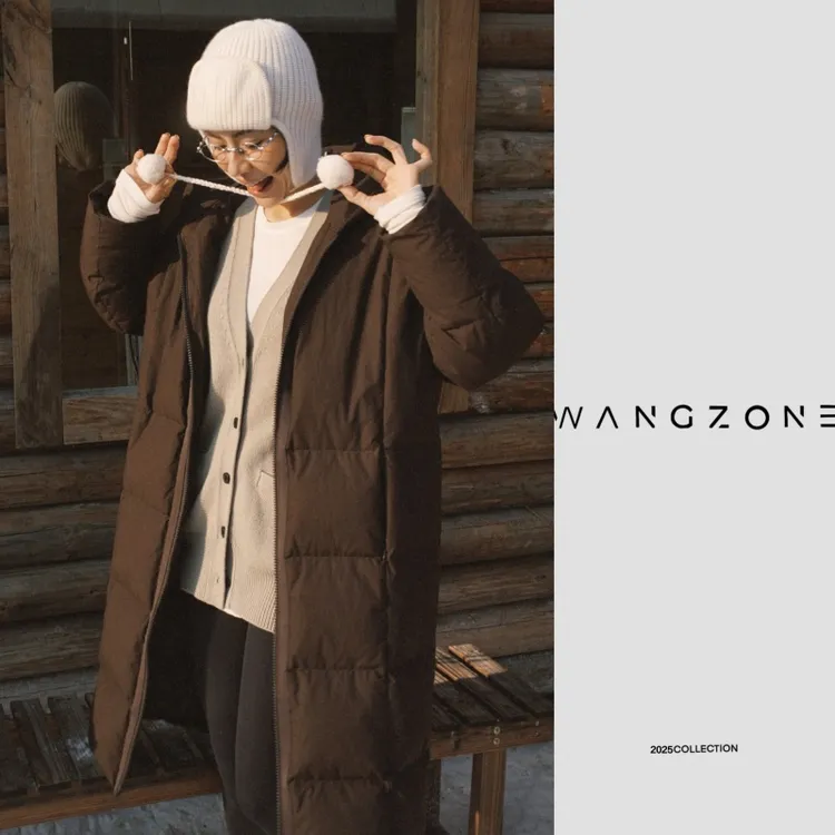 WANG ZONE丨【糖炒栗子】95匈牙利鹅绒中长款H型连帽鹅绒服