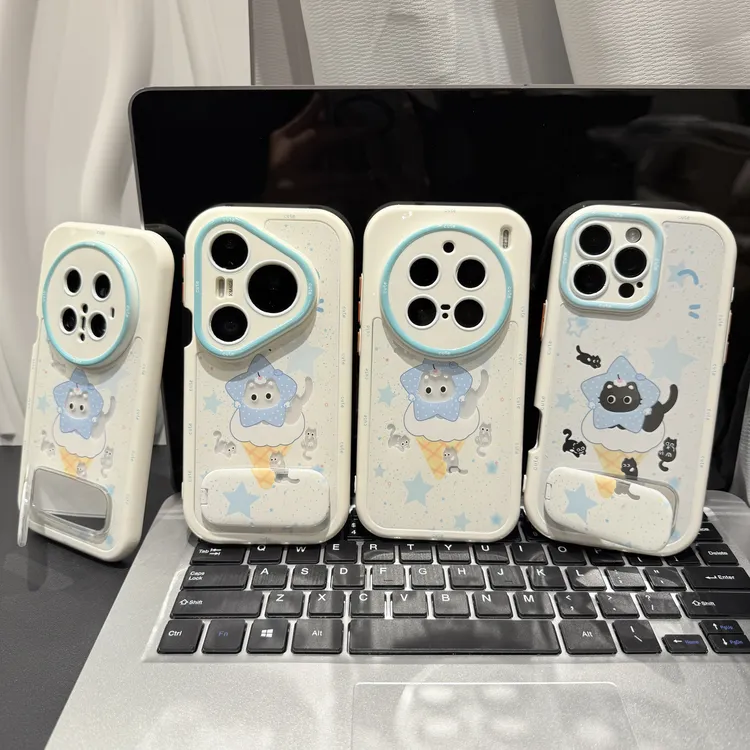 星星猫咪支架适用苹果/华为/荣耀/OPPO/VIVO/小米手机壳防摔