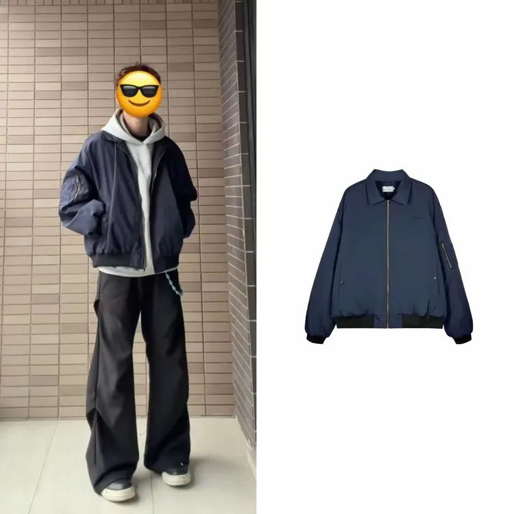 ACOK美式复古cleanfit刺绣夹克秋季新款宽松休闲百搭简约外套