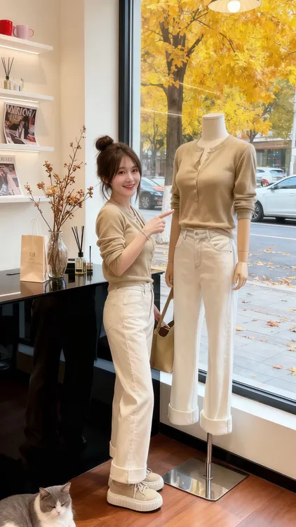 2025秋季新款老钱风高级感v领针织复古半开领长袖t恤上衣休闲裤