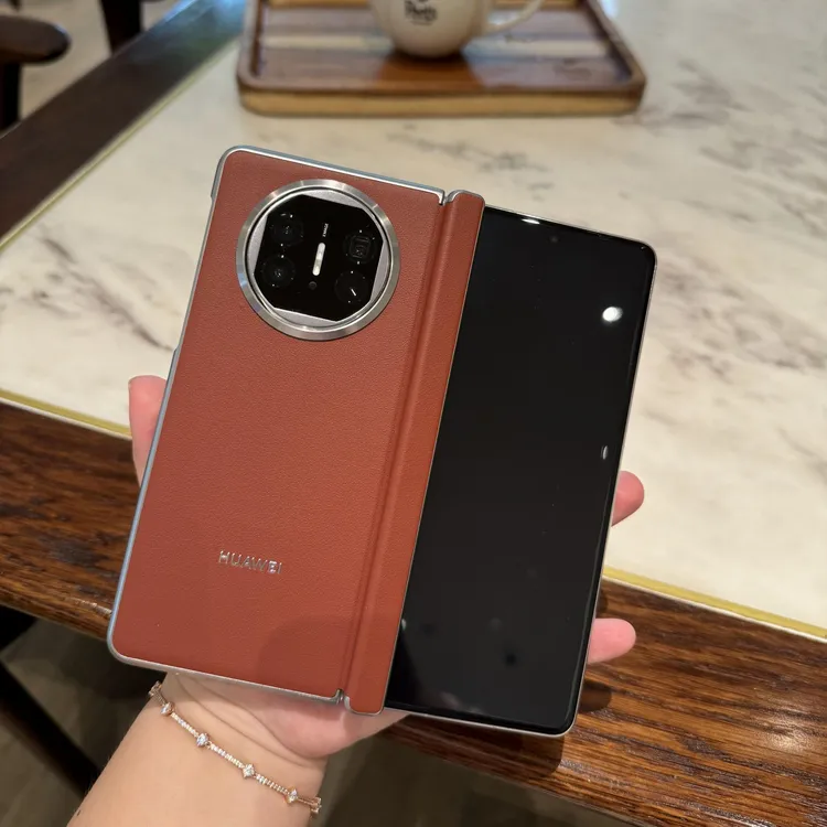 适用华为matex5手机壳官方同款高档素皮x3磁吸中轴全包高档外壳