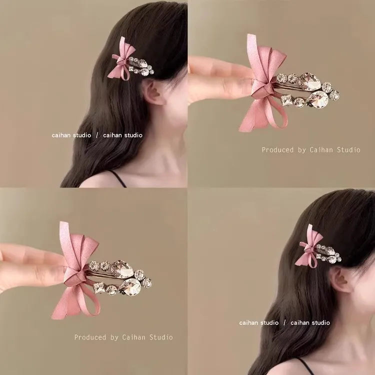 甜欲芭蕾~张元英同款发夹甜美水钻ins风刘海边夹女前额一字夹发饰