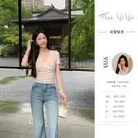 【秀珠小姐】<中秋国庆大狂欢>小个子V领收腰T恤温柔蕾丝衫修身上衣