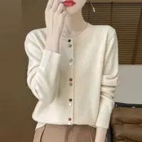 【出口原单】针织纯色单排扣开衫毛衣