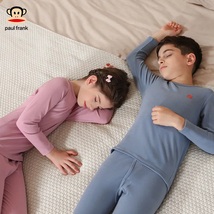 大嘴猴儿童保暖内衣套装中大男女童青少年德绒秋衣秋裤