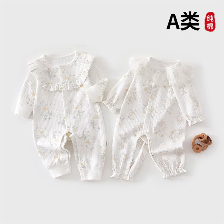 满月婴儿衣服纯棉无骨婴儿0-3个月必买用品秋季宝宝衣服a类爬爬服