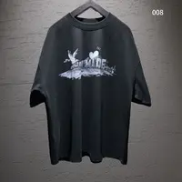 V-RO008黑白爱心飞鸭“白墨直喷工艺”百搭宽松圆领短袖
