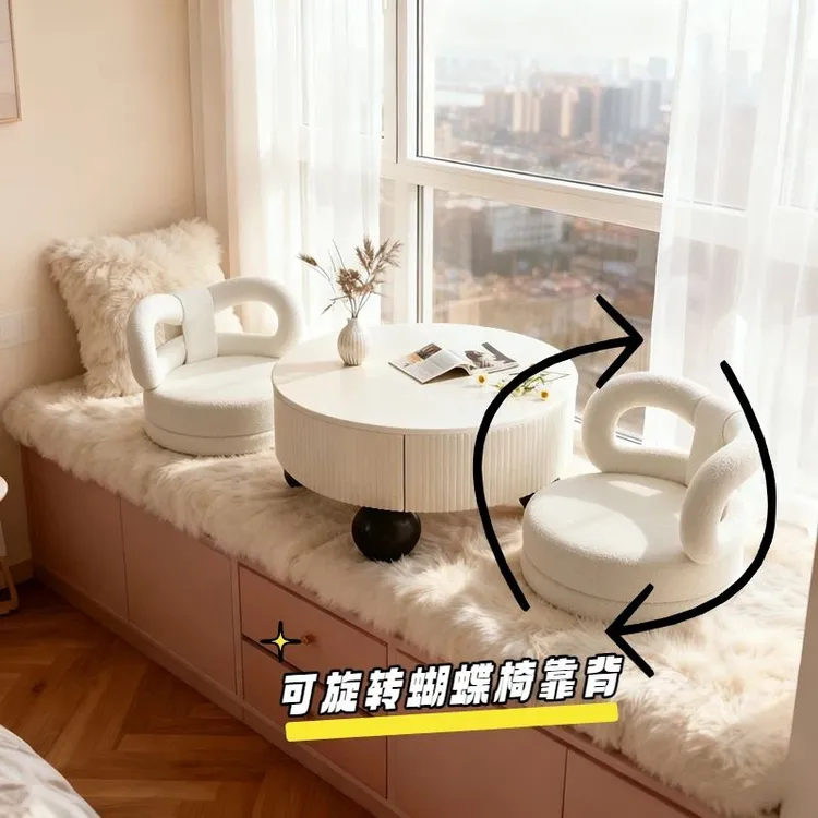 飘窗小桌子高级飘窗小桌子卧室阳台小茶几三件套创意炕桌飘窗小桌