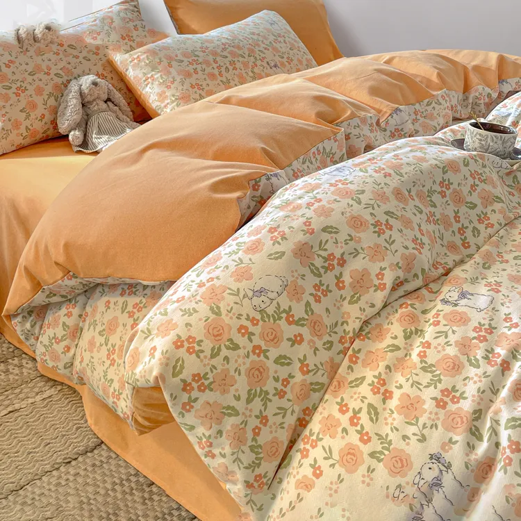 小清新加厚全棉磨毛被套单件200x230纯棉被罩单人150x200被单新款