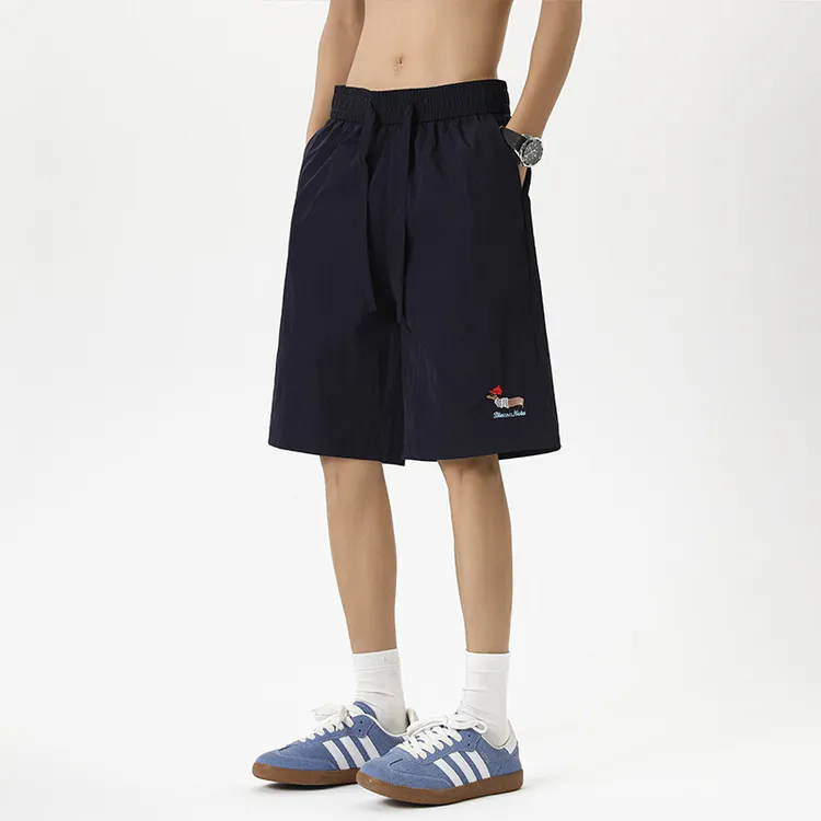 腊肠小狗刺绣速干短裤男款夏季薄款凉感运动裤子外穿多巴胺沙滩裤