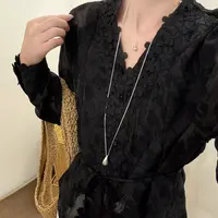 【罗罗严选】25710秋季蕾丝缕空纯色百搭小众设计感衬衣