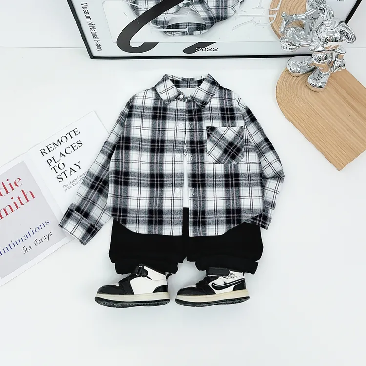 儿童衬衫长袖2025新款秋装男童秋冬上衣洋气BQ25903N悠悠童话童装