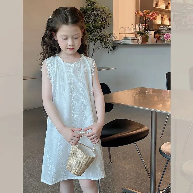 女童蕾丝背心裙夏天2025新款儿童洋气公主裙子女孩宝宝夏装连衣裙