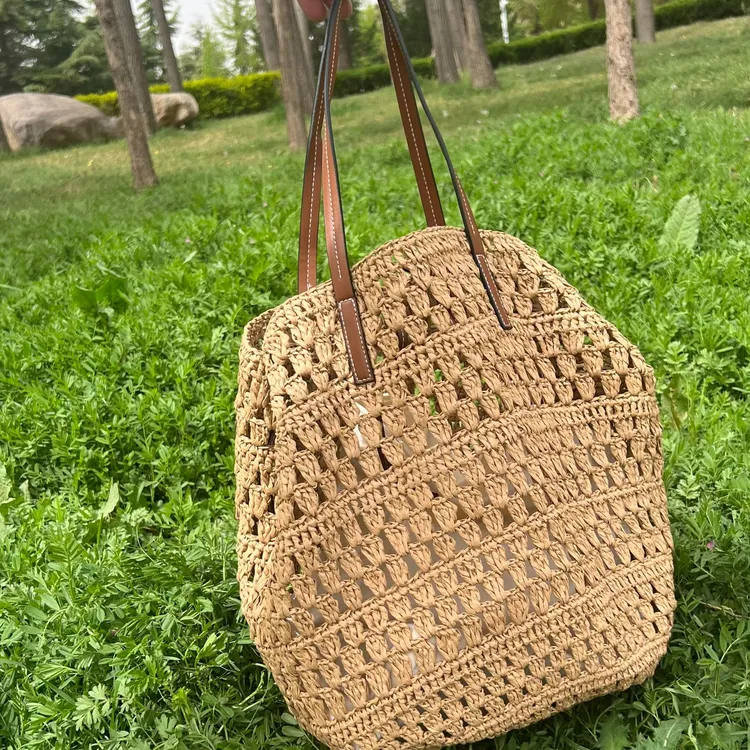 大号手工编织镂空女士单肩托特草编包时尚女包百搭度假必备包包