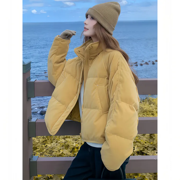 立领棉服短外套女冬季2025新款小个子流行超好看独特绝美棉衣棉袄