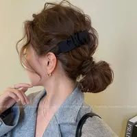 韩系缎面褶皱发夹边夹女侧边一字夹碎发刘海发卡2025新款高端头饰