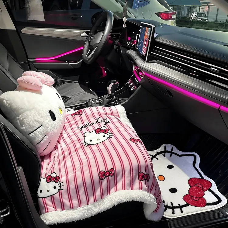 【女朋友专属座】副驾驶靠枕护腰靠背卡通可爱高级感秋冬盖毯垫头枕